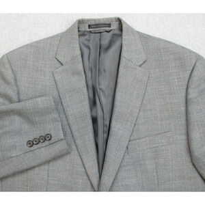 Lauren Ralph Lauren Blazer Mens Chest 42s Gray Hopsack 2 Button Single Breast
